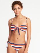 Old Navy Womens Knotted-tie Swim Top For Women Americana Size Xxl