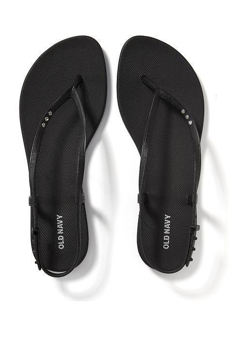 Old Navy Embellished Flip Flops For Women - Black