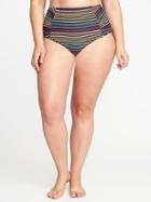 Old Navy Womens High-rise Secret-slim Plus-size Swim Bottoms Multi Stripe Size 3x