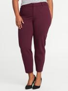 Old Navy Womens Smooth & Contour Plus-size Ponte-knit Pixie Trousers Claret Red Size 28