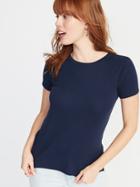 Slim-fit Fine-gauge Rib-knit Tee For Women