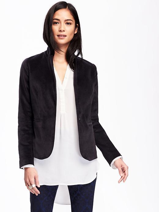 Old Navy Velvet Blazer For Women - Black
