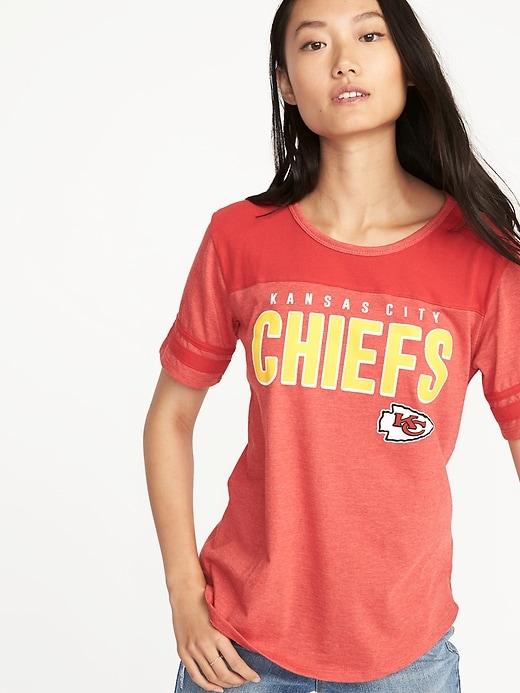 Old Navy Womens Nfl Team Sleeve-stripe Tee For Women Chiefs Size Xl