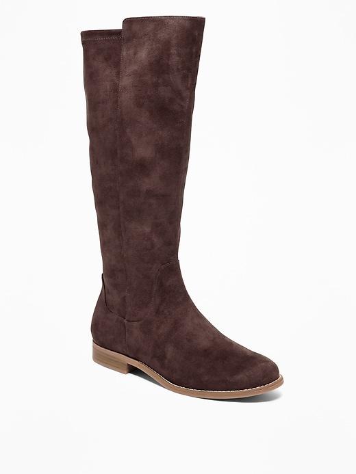 Old Navy Womens Tall Faux-suede Boots For Women Taupe Size 8