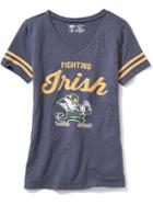 Old Navy College Team Graphic V Neck Tee For Women - Notre Dame