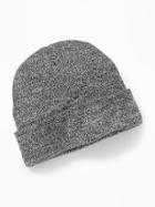 Old Navy Mens Sweater-knit Beanie For Men Grey Marl Size One Size