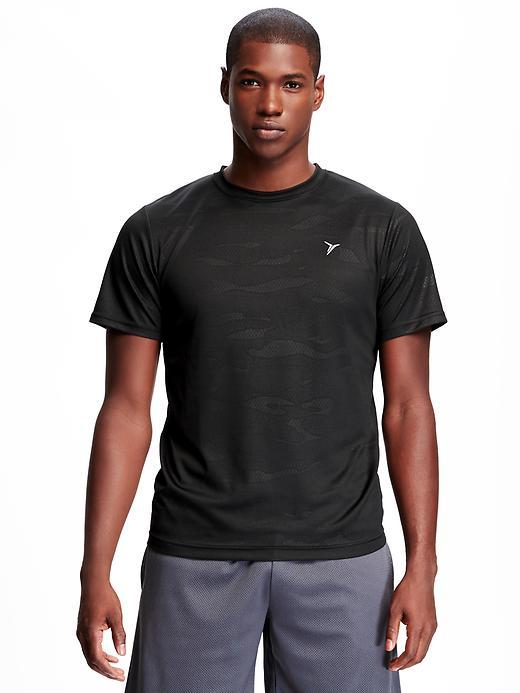 Old Navy Go Dry Micro Textured Mesh Performance Top For Men - Black