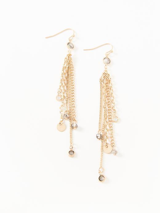Old Navy Crystal Coin Chandelier Earrings For Women - Grey Opal