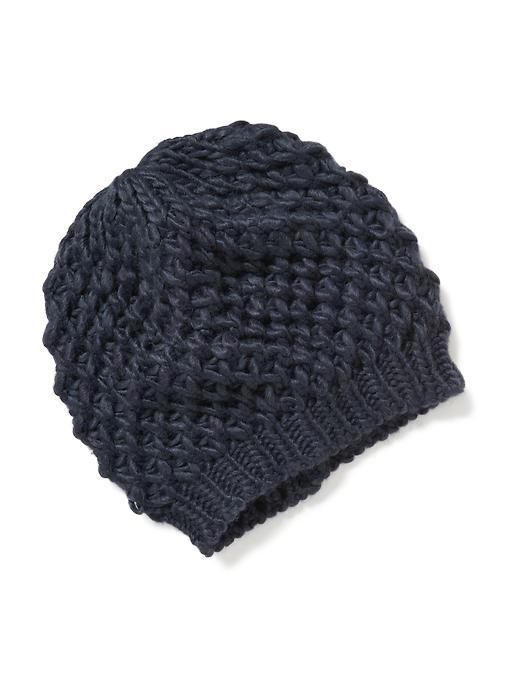 Old Navy Knitted Honeycomb Beanie For Women - Darkest Hour