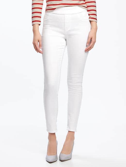 Old Navy Mid Rise Distressed Jeggings For Women - Bright White