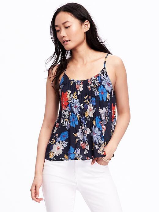 Old Navy Pleated Swing Cami For Women - Navy Blue Print