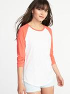Old Navy Womens Relaxed Raglan-sleeve Tee For Women Briquette Size Xxl