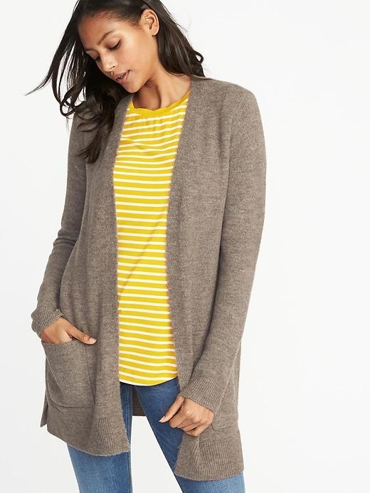 Old Navy Womens Open-front Long-line Sweater For Women Mushroom Size Xs