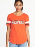 Old Navy Womens College-team Graphic Sleeve-stripe Tee For Women Oregon State Unv Size Xs