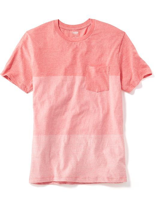 Old Navy Striped Colorblock Pocket Tee For Men - Briquette