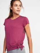 Old Navy Womens Mesh-back Side-tie Performance Top For Women Winter Wine Size S