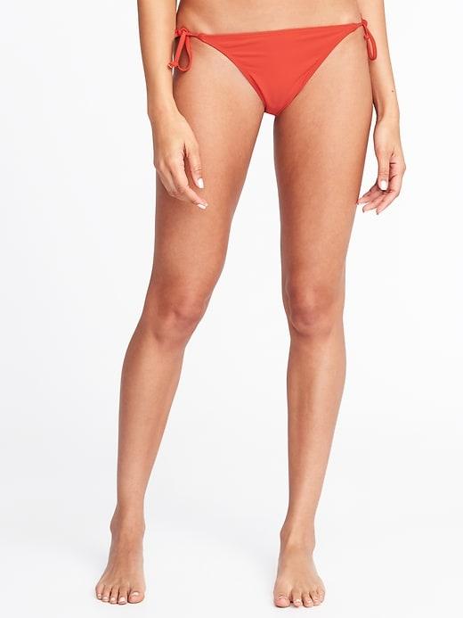 Old Navy Womens String-bikini Bottoms For Women Blood Orange Size Xxl