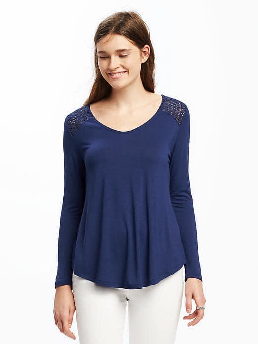 Old Navy Crochet Back Swing Top For Women - Night Flight