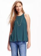 Old Navy Trapeze High Neck Top For Women - Emerelda