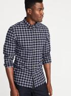 Old Navy Mens Slim-fit Built-in Flex Everyday Oxford Shirt For Men Navy Plaid Size Xxxl