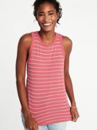 Old Navy Womens Slim-fit High-neck Sleeveless Tee For Women Warm Stripe Size Xxl