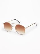 Old Navy Mens Round Top-bar Sunglasses For Men Antique Gold Size One Size