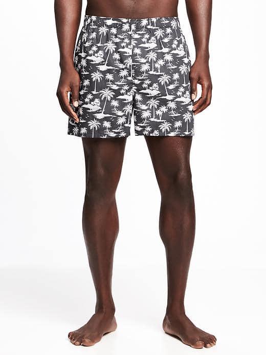Old Navy Printed Boxer Shorts For Men - White Palm Print