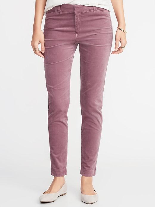 Mid-rise Pixie Full-length Velvet Pants For Women