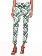 Old Navy Mid Rise Pixie Ankle Pants For Women - Green Floral