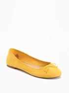 Old Navy Sueded Classic Ballet Flats For Women - Sweet Pollen