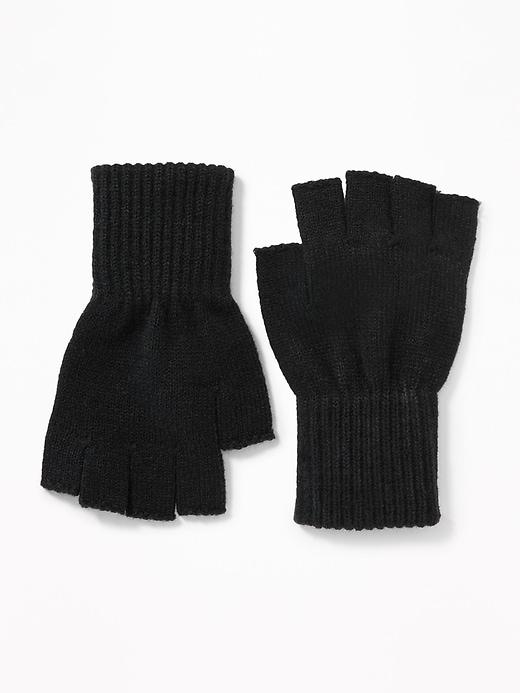 Old Navy Mens Fingerless Sweater-knit Gloves For Men Blackjack Size L/xl