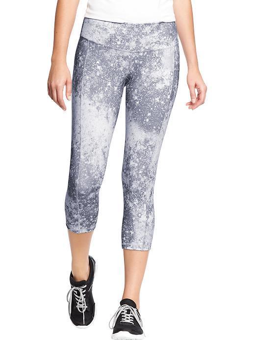 Old Navy Womens Active Printed Compression Capris 20&quot; - Bright White 2