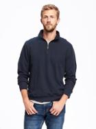 Old Navy French Rib Mock Neck 1/4 Zip Pullover For Men - In The Navy