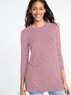 Old Navy Womens Luxe Long & Lean Striped Tunic For Women Red/white Stripe Size L
