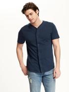 Old Navy Baseball Jersey Tee For Men - Ink Blue