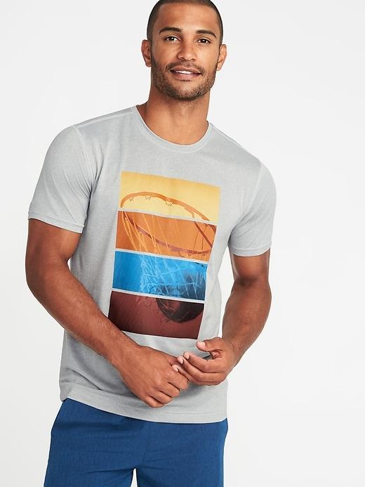 Old Navy Mens Graphic Go-dry Eco Performance Tee For Men He Shoots, He Scores Size Xs