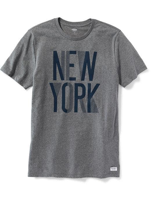 Old Navy New York Graphic Tee For Men - Dark Heather Gray