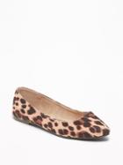 Old Navy Womens Sueded Pointy Ballet Flats For Women Big Leopard Size 11