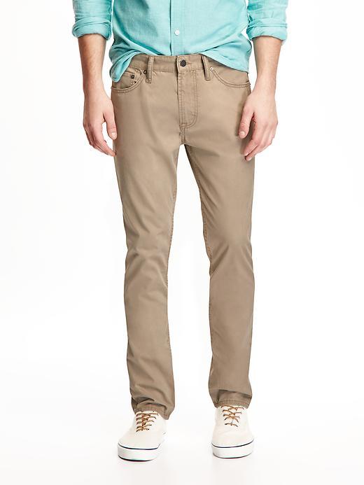 Old Navy Slim Fit Lightweight Twill Pants For Men - Surplus Khaki