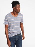 Old Navy Mens Soft-washed Striped V-neck Tee For Men Detour Neon Size Xl