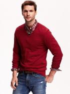 Old Navy Mens Solid V Neck Sweaters Size Xxl Big - Heather Red