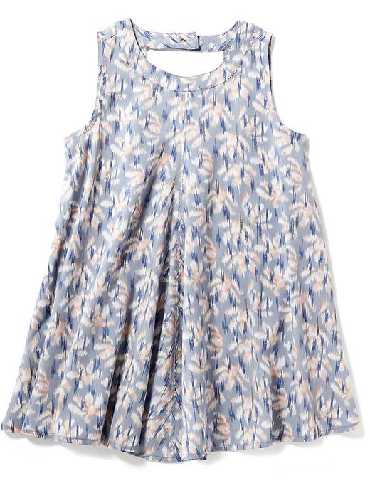 Old Navy Cutout Back Swing Dress - Navy Blue Print