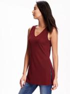 Old Navy Long & Lean V Neck Crepe Tunic For Women - Ron Burgundy