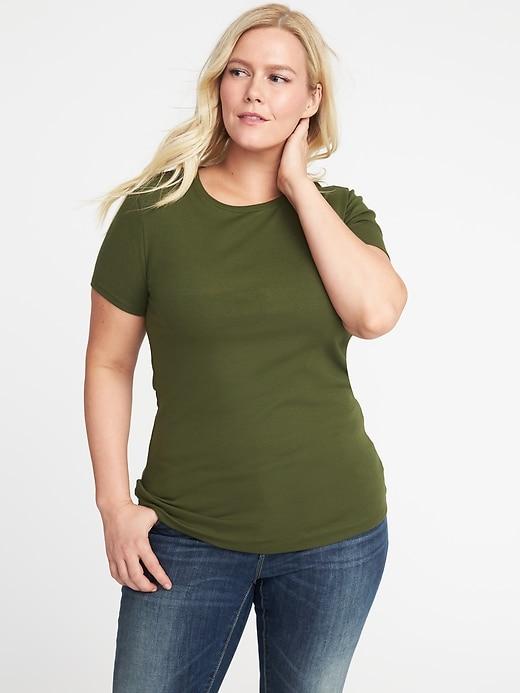 Old Navy Womens Slim-fit Plus-size Crew-neck Tee Matcha Green Size 3x