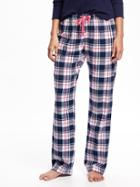 Old Navy Printed Flannel Sleep Pant For Women - Blue Plaid