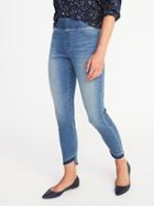 Old Navy Womens Raw-edge Rockstar Ankle Jeggings For Women Bright Worn Wash Size 18