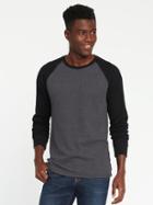 Old Navy Soft Washed Built In Flex Thermal Tee - Dark Charcoal Gray