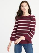 Old Navy Womens Bell-sleeve Sweater For Women Maroon Jive Size M