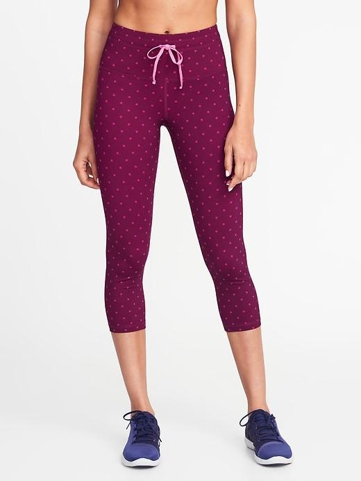Old Navy Womens High-rise Compression Crops For Women Warm Polka Dot Size M