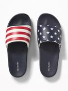 Old Navy Mens Faux-leather Slide Sandals For Men Americana Size 10/11